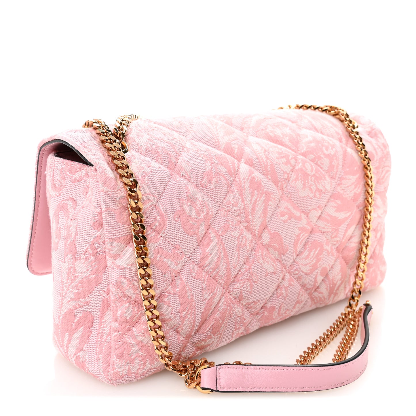 Baroque Jacquard Quilted Medium Medusa Shoulder Bag Baby Pink