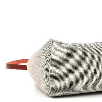 Hermes H Plume Canvas Vache Hunter Horseshoe Laque Circuit 24 Herbag Zip Retourne 31 Bleu Indigo Ecru Rouge H 9 of 10