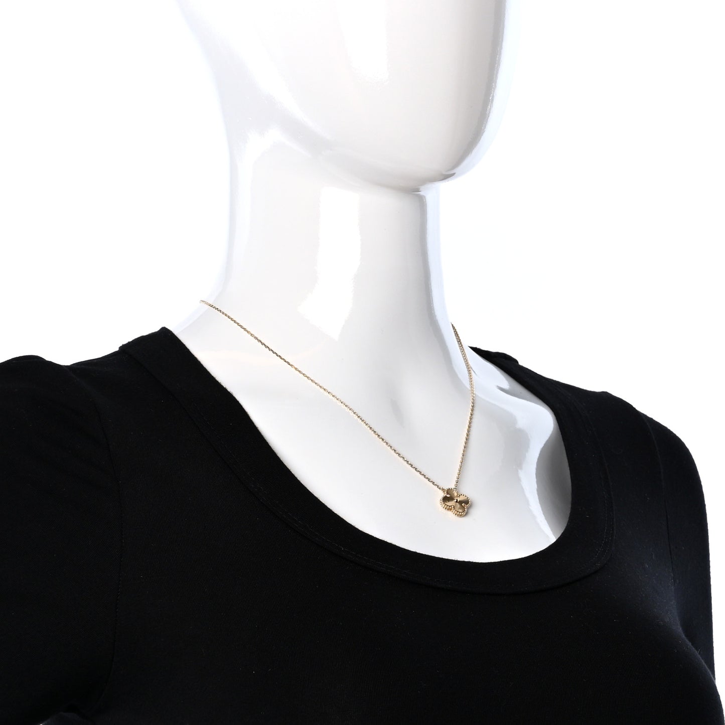 18K Yellow Gold Mother of Pearl Sweet Alhambra Butterfly Pendant Necklace