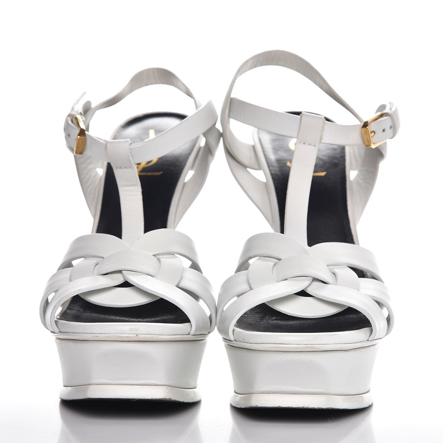 Calfskin Tribute 105 Platform Sandals 38.5 White