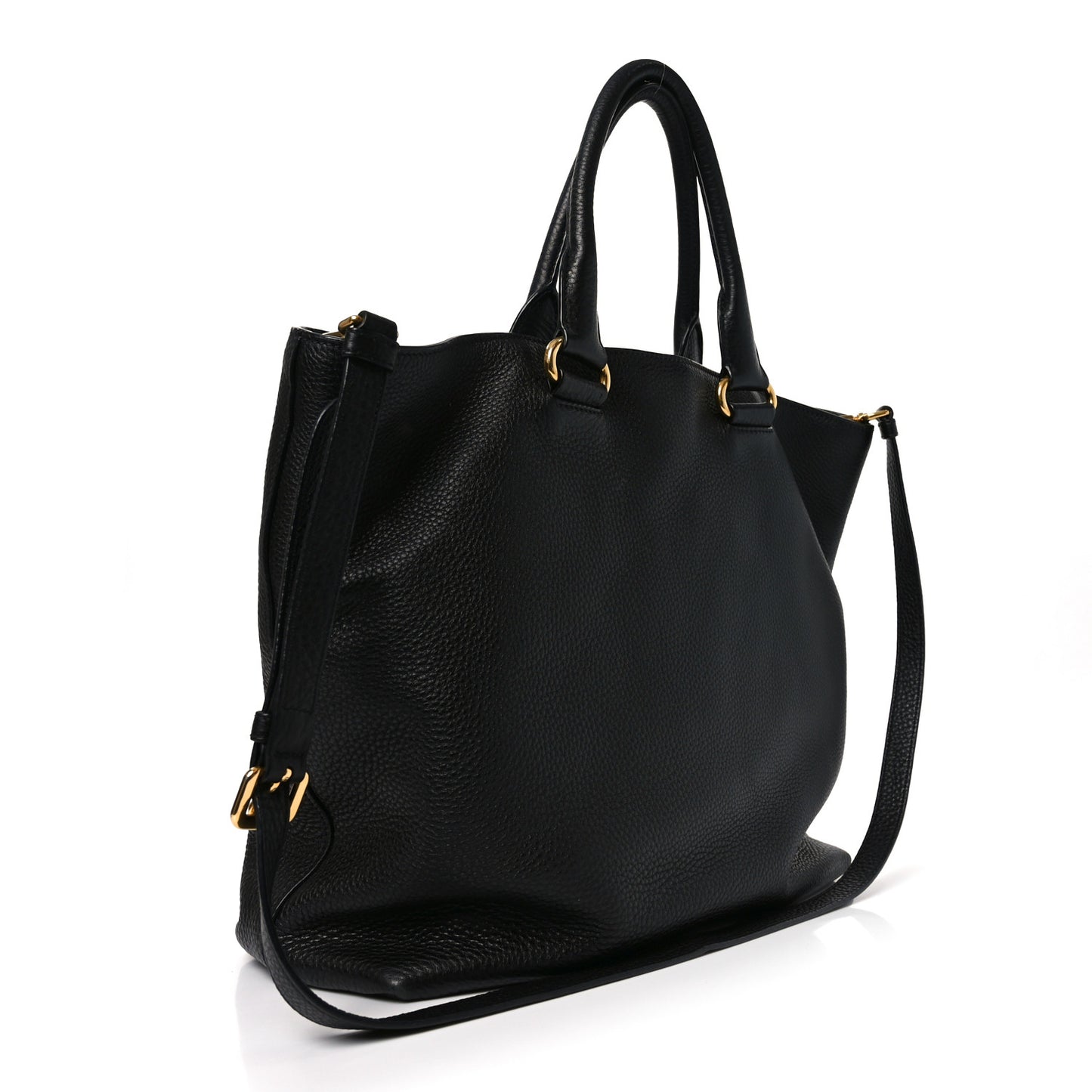 Vitello Daino Shopping Tote Black