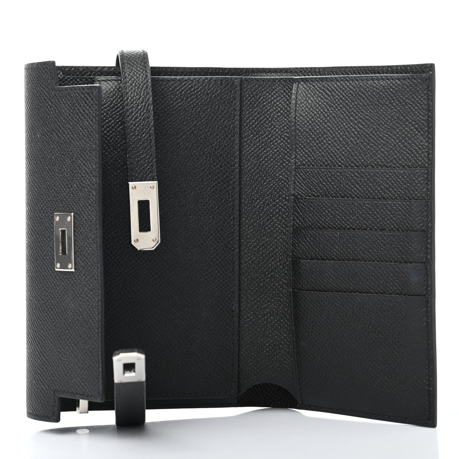 Hermes Epsom Medium Kelly Wallet Black 6 of 7