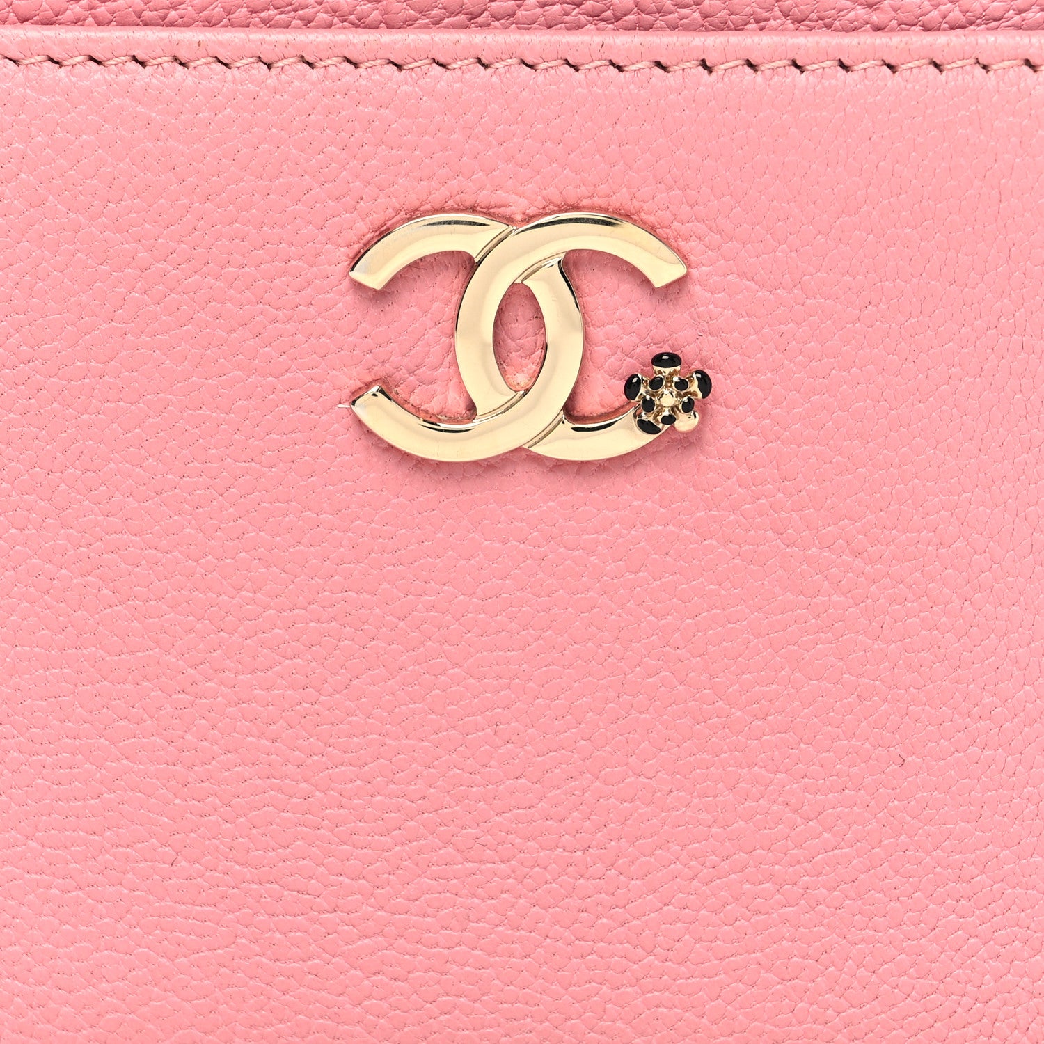 Chanel Goatskin CC Camellia Card Holder Pink 9 of 12