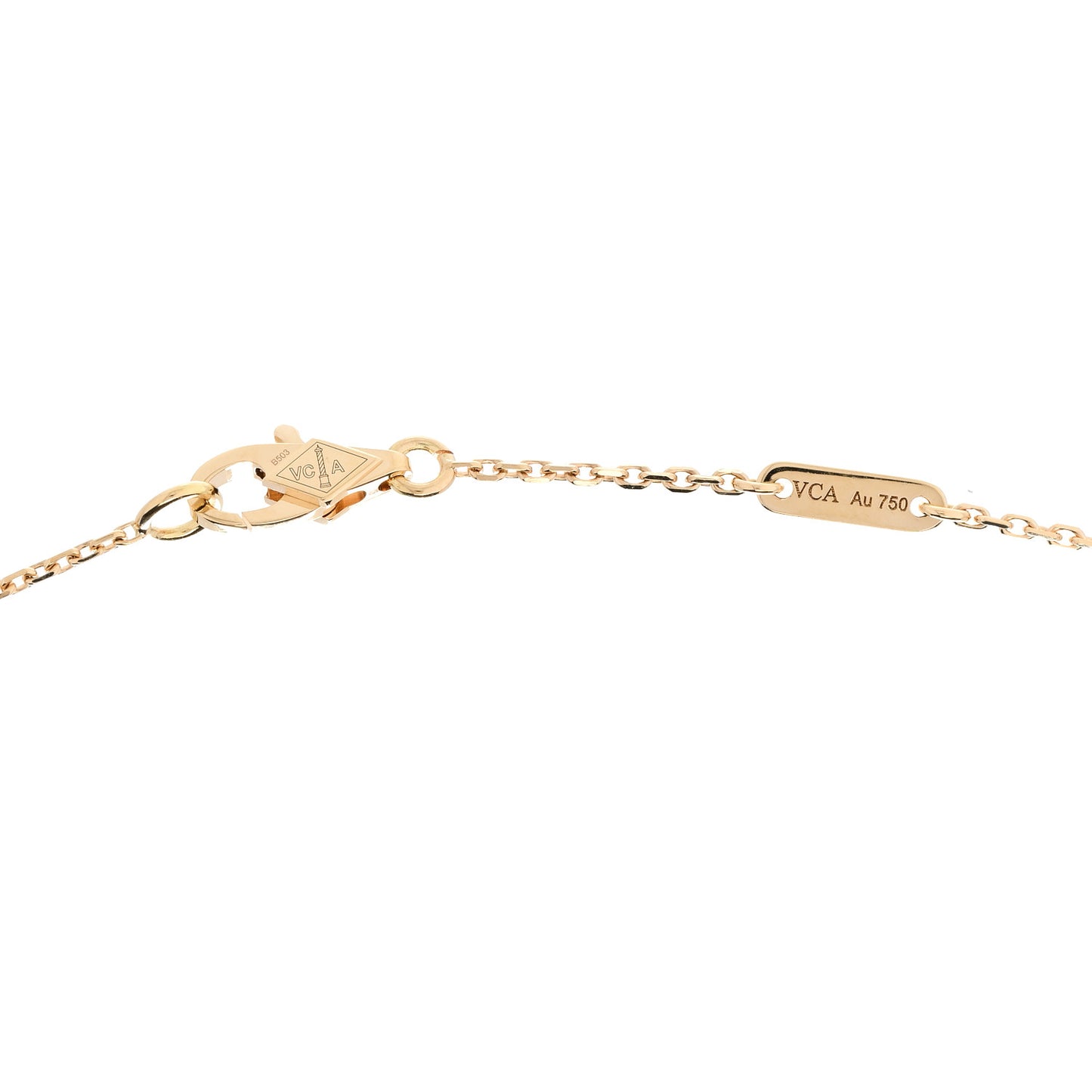 18K Yellow Gold Mother of Pearl Sweet Alhambra Pendant Necklace
