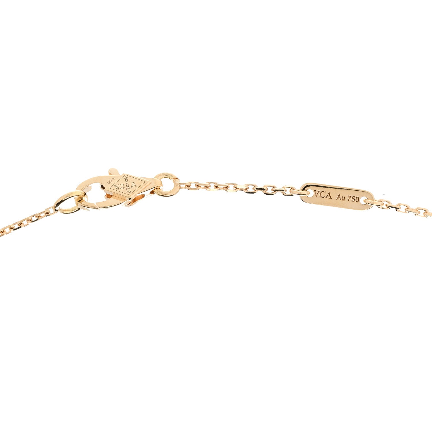Van Cleef & Arpels 18K Yellow Gold Mother of Pearl Sweet Alhambra Pendant Necklace 5 of 6