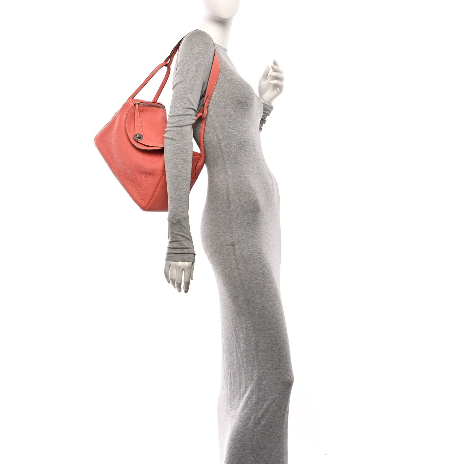 Hermes Taurillon Clemence Lindy 30 Crevette 2 of 13