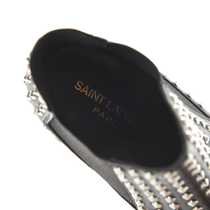 Saint Laurent Calfskin Studded Ankle Booties 35.5 Black 7 of 8