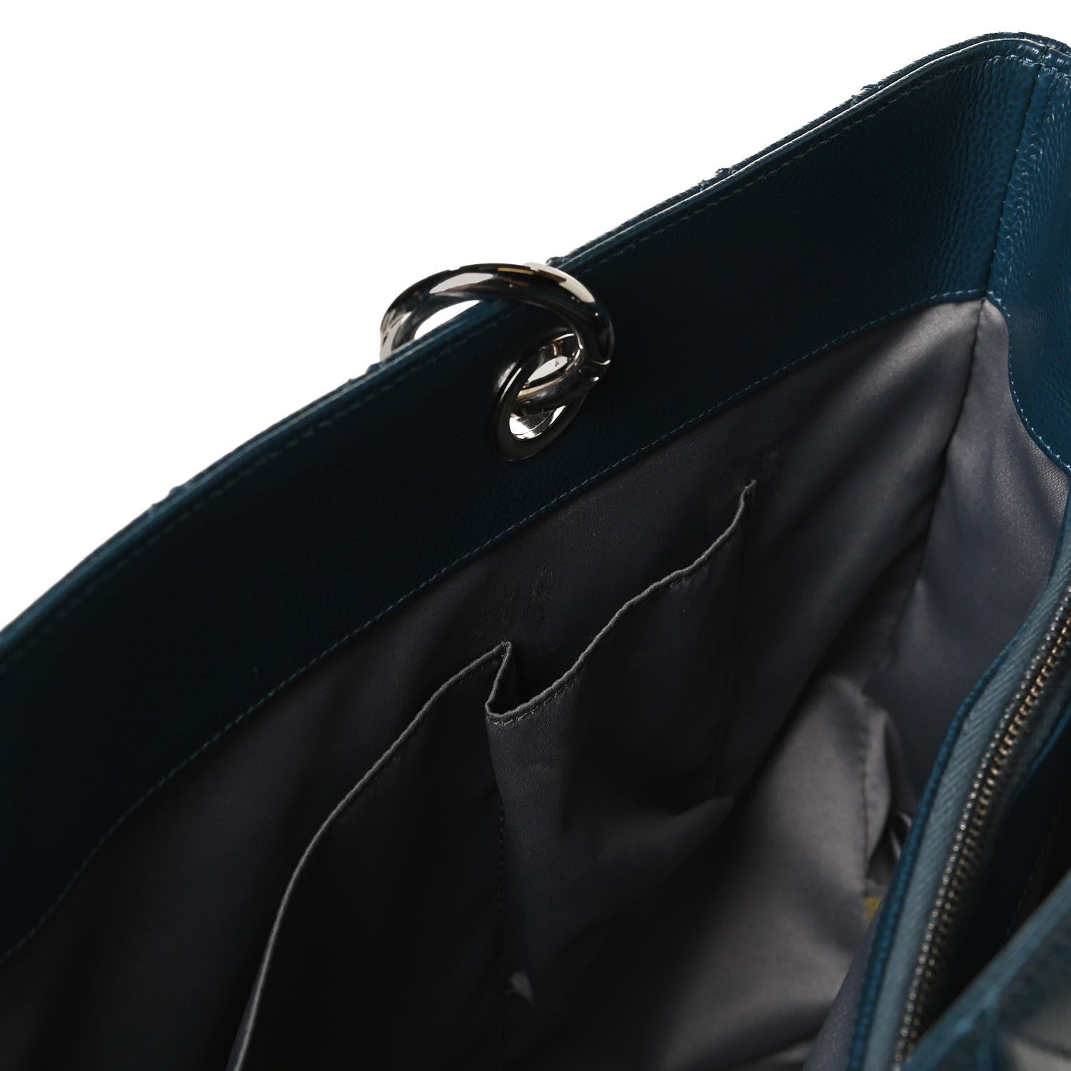 Chanel Caviar Quilted XL Grand Shopping Tote GST Navy Blue 12 of 12