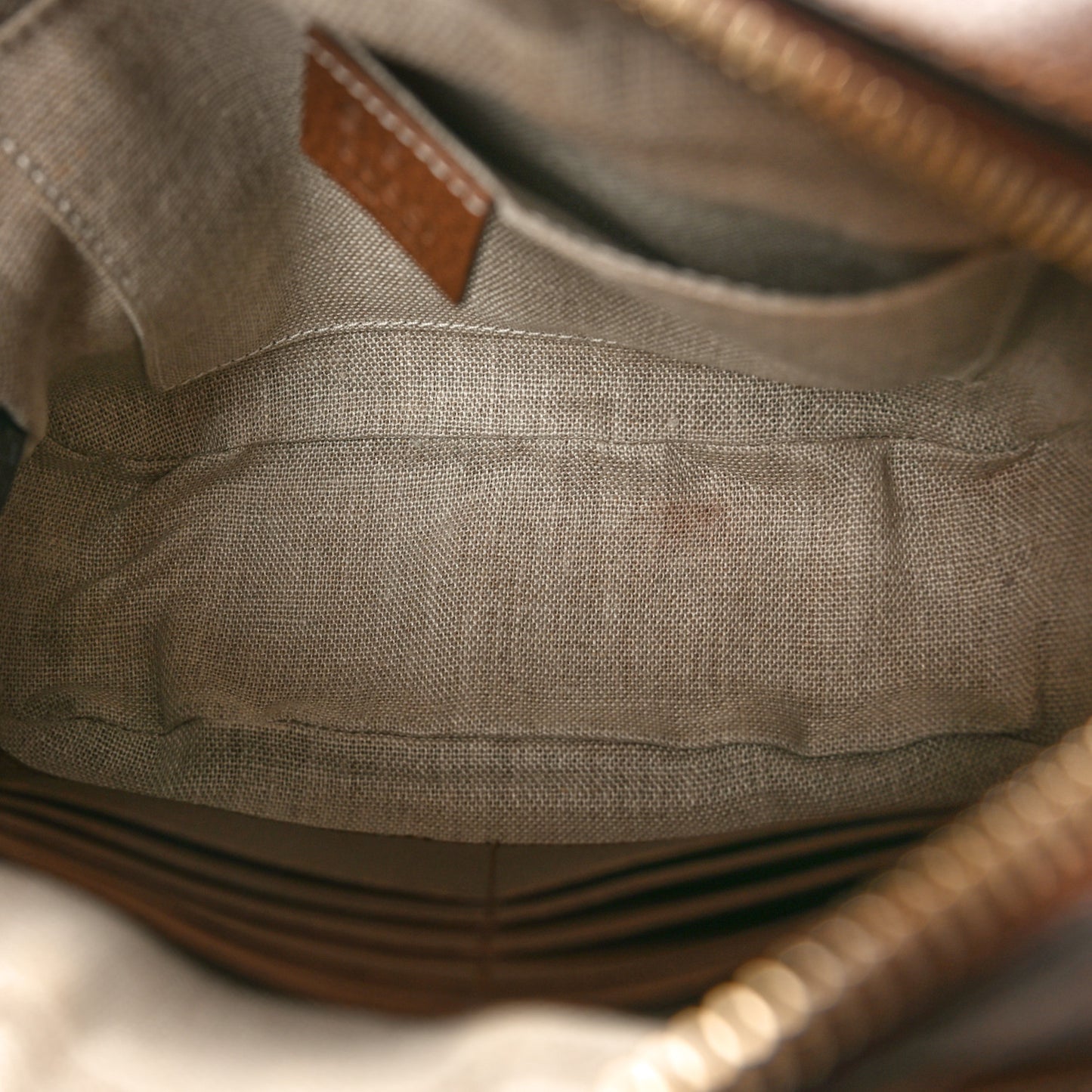 Monogram Mini Bree Messenger Bag Beige Tabacco