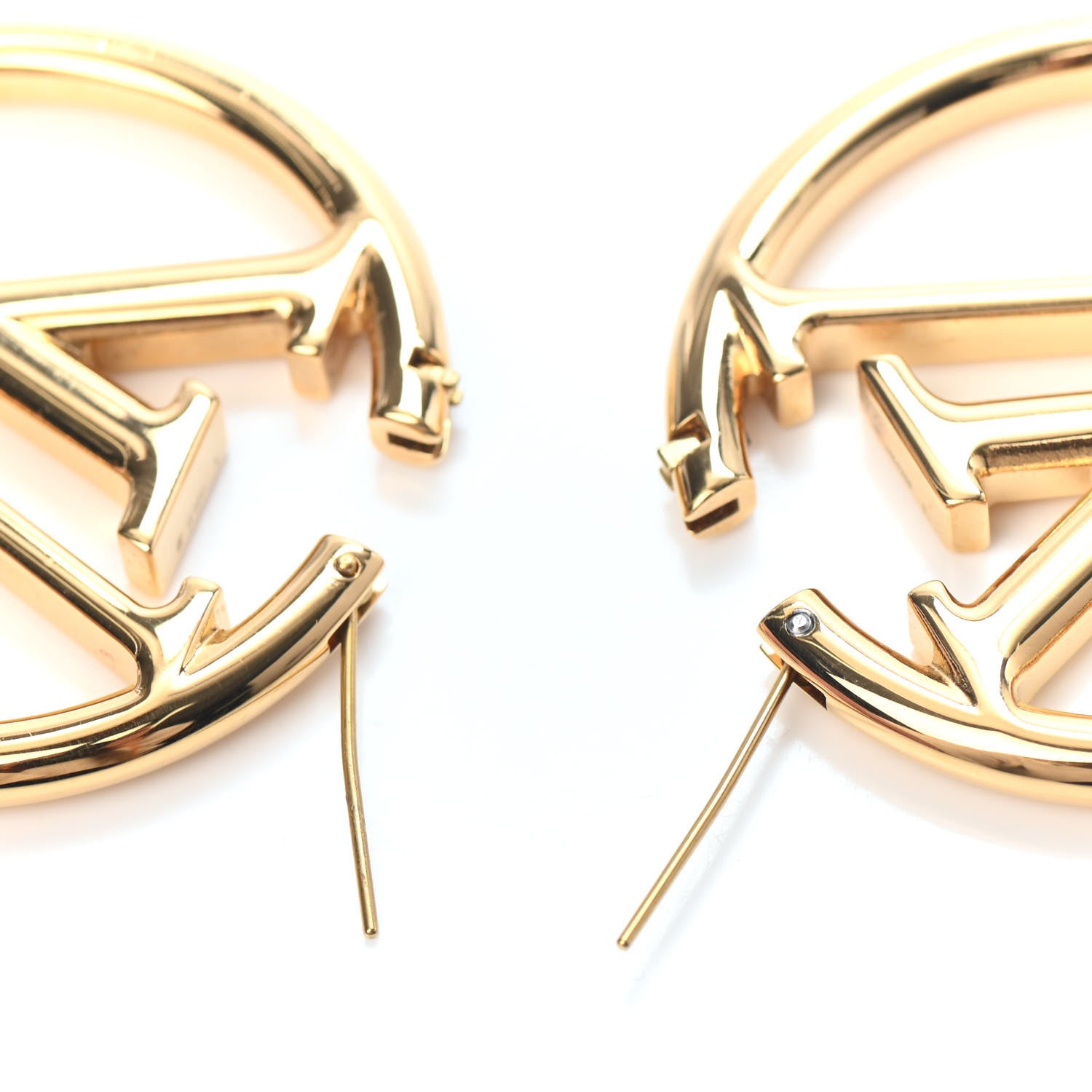 Louis Vuitton Metal Louise Hoop Earrings Gold 3 of 4