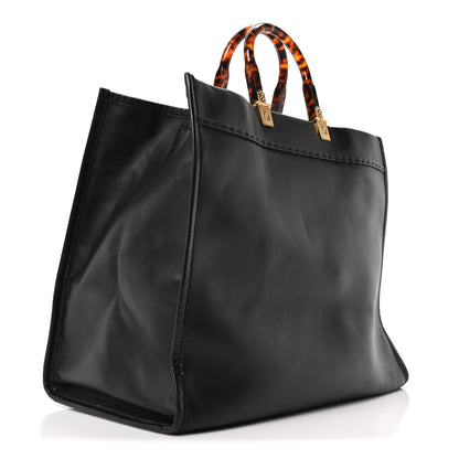 Fendi Vitello King Plexiglass Large Fendi Sunshine Shopper Tote Black 3 of 9