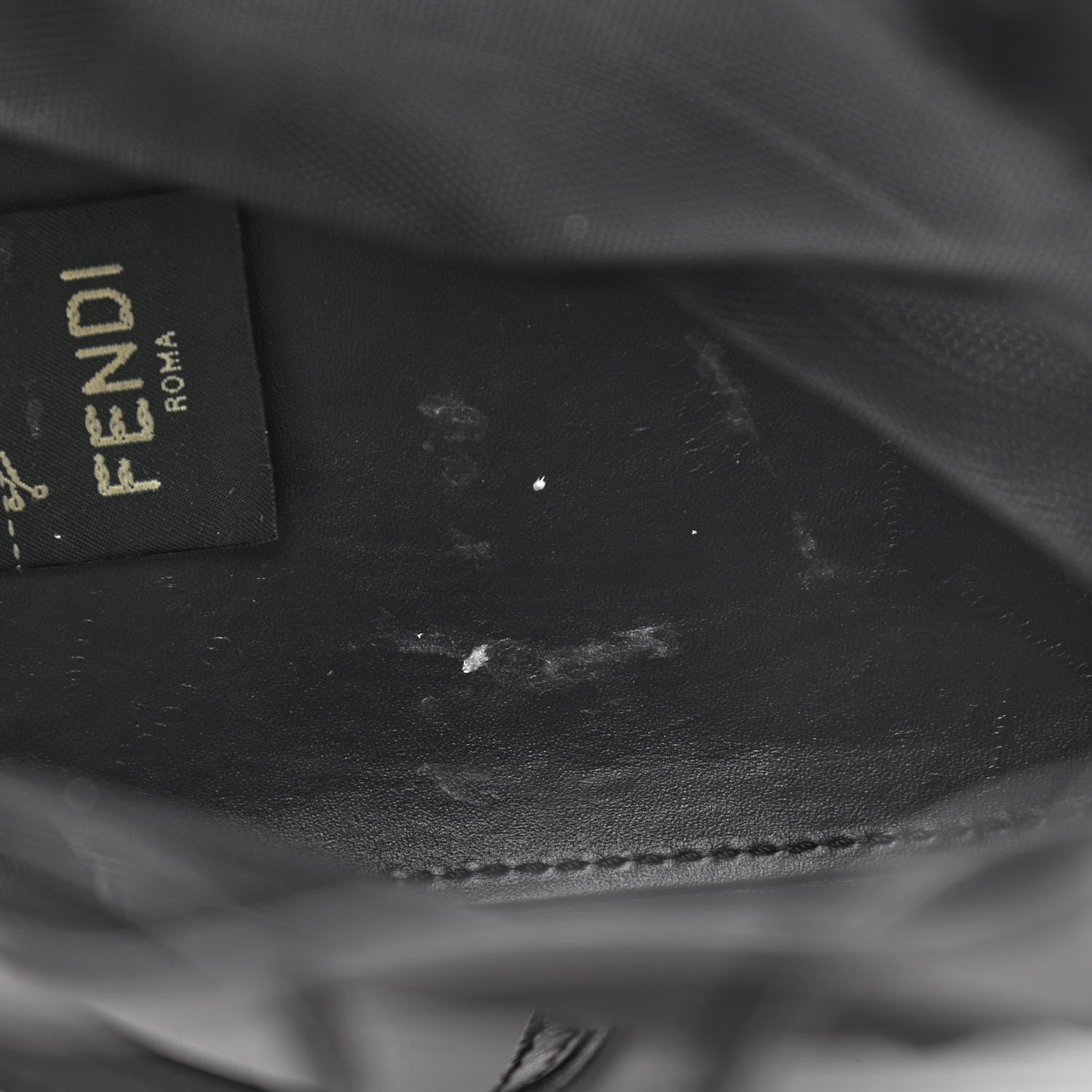 Fendi Mesh Vitello King F is Fendi Logo Embroidered Mini Mon Tresor Bucket Bag Black 10 of 10
