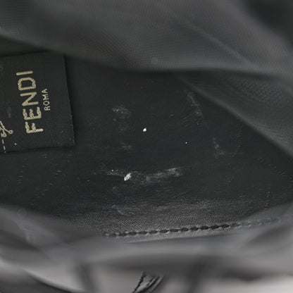 Fendi Mesh Vitello King F is Fendi Logo Embroidered Mini Mon Tresor Bucket Bag Black 10 of 10