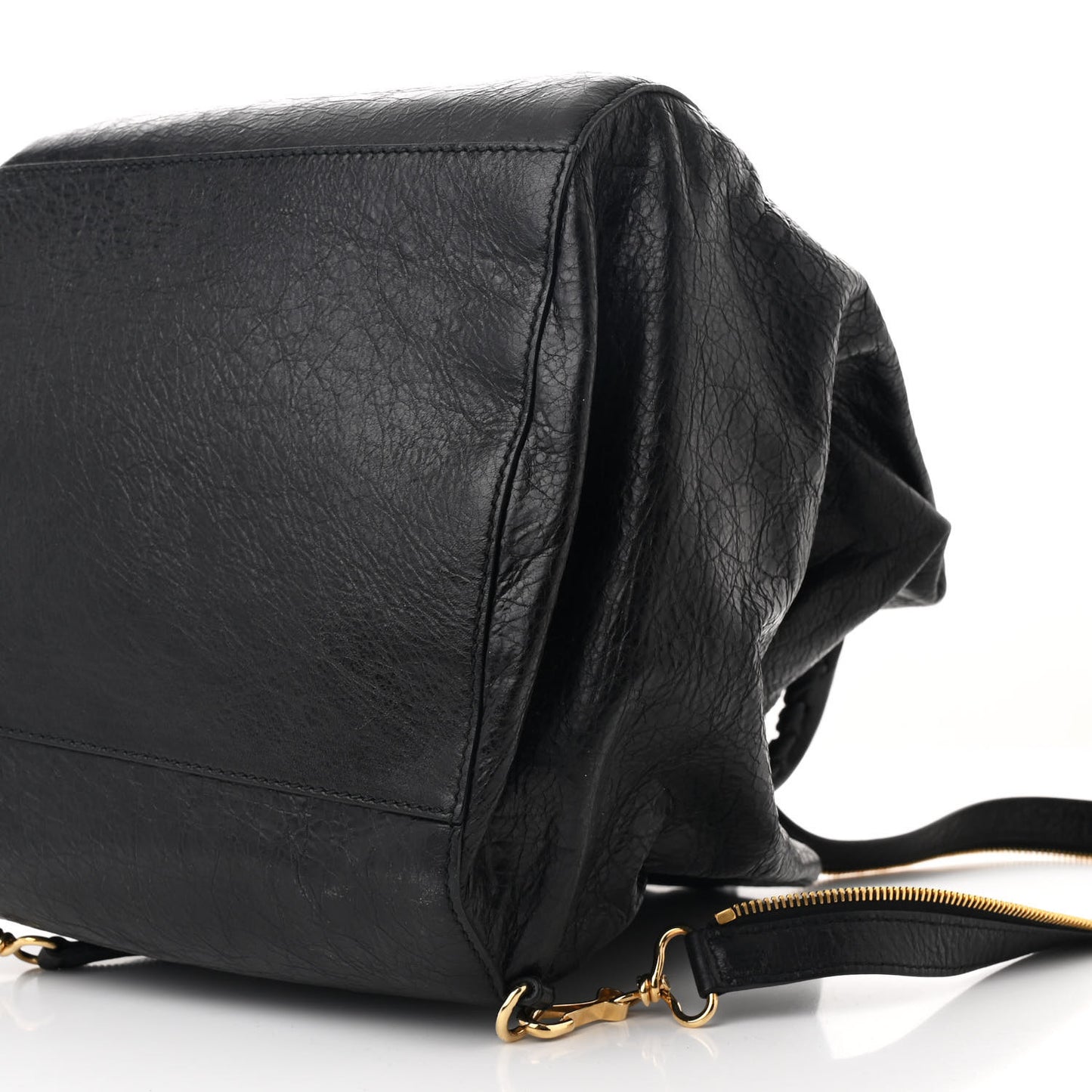 Agneau Giant 12 Gold Hardware Zip Traveler Backpack Black