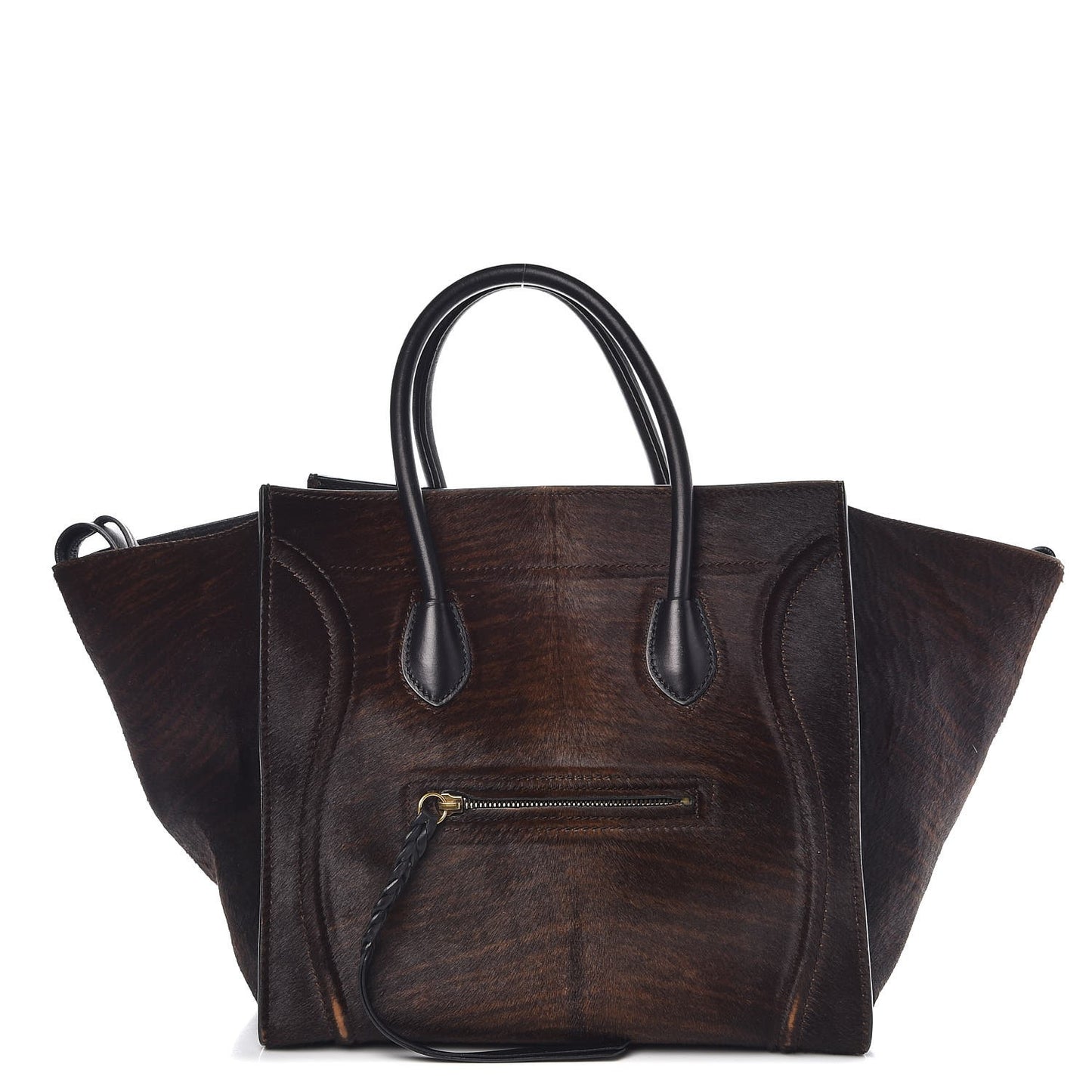 Shaded Pony Hair Calfskin Medium Phantom Luggage Brown