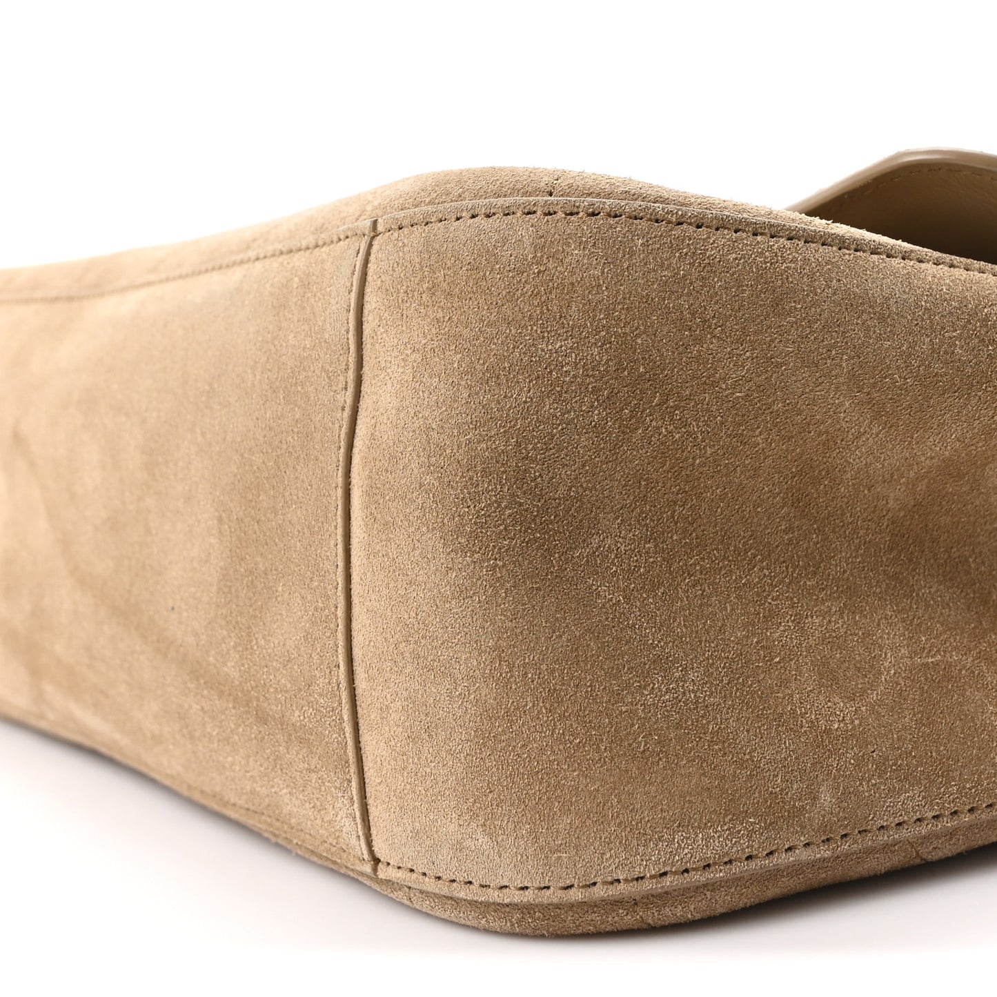 Suede Calfskin Small Souplissimo Maxi Flap Dark Beige