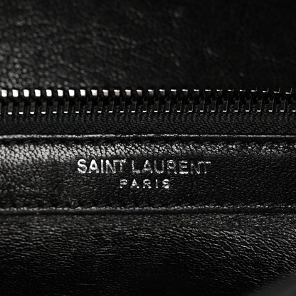 Saint Laurent Sheepskin Matelasse Chevron Monogram Medium College Bag Black 8 of 13