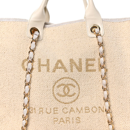 Chanel Canvas Large Deauville Tote White 8 of 10