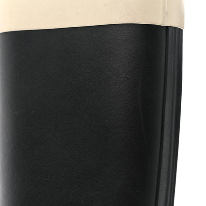 Chanel Rubber Logo Rain Boots 35 Black White 9 of 12
