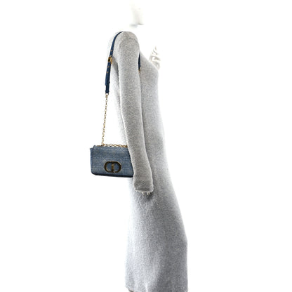 Christian Dior Denim Cannage Small Caro Bag Blue 2 of 9