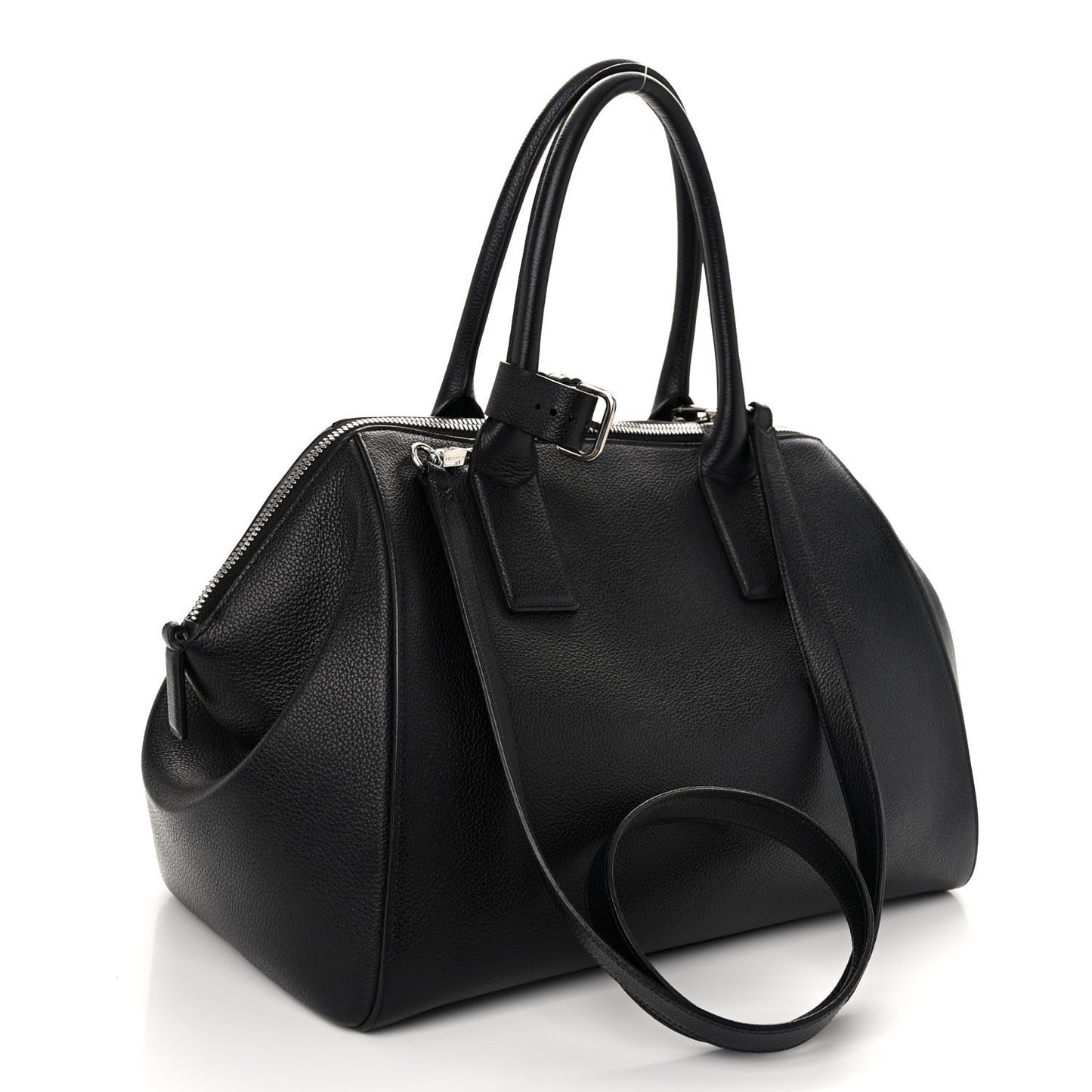 Textured Calfskin Medium Incognito Satchel Black