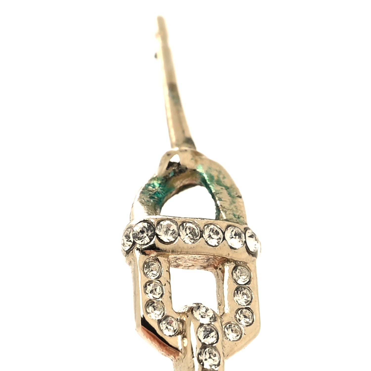 Chanel Crystal CC Vendome Hoop Earrings Gold 5 of 6