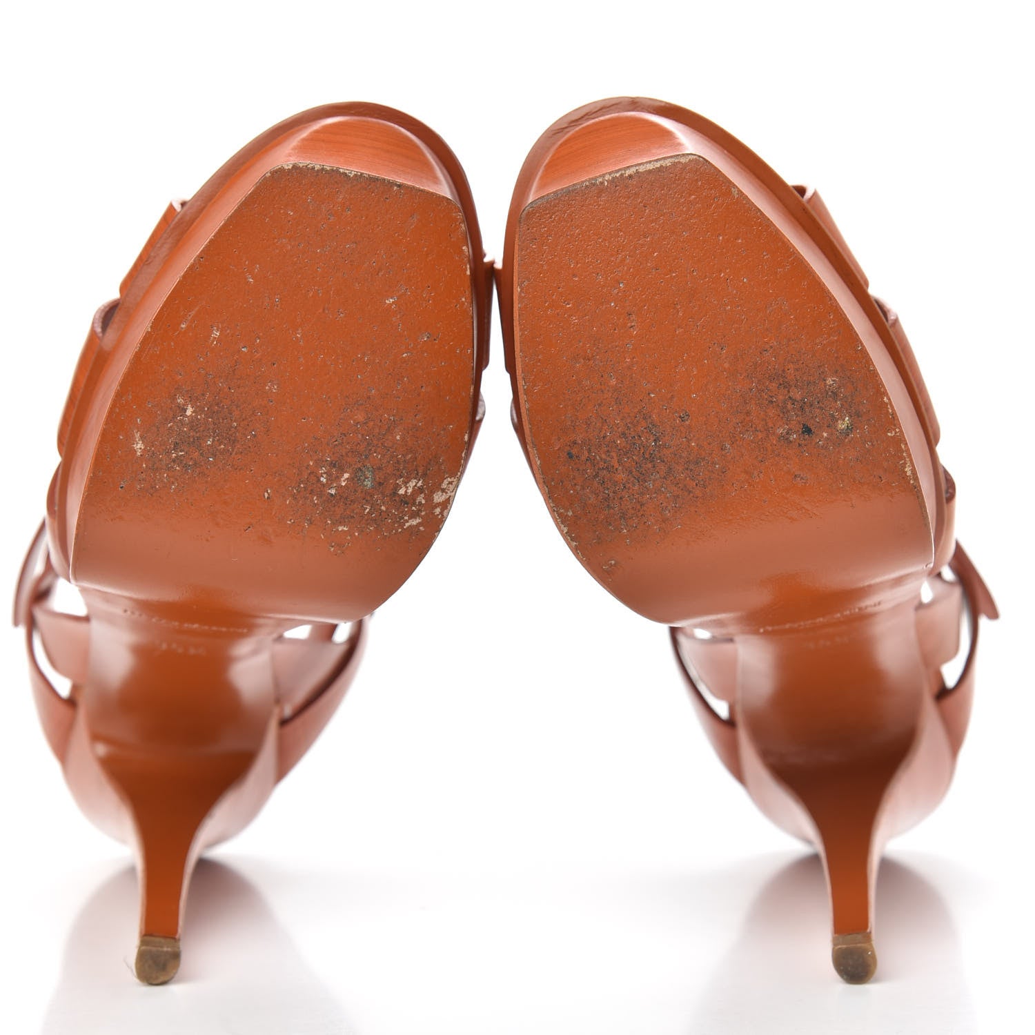 Saint Laurent Calfskin Tribute 105 Platform Sandals 35.5 Tan 5 of 9