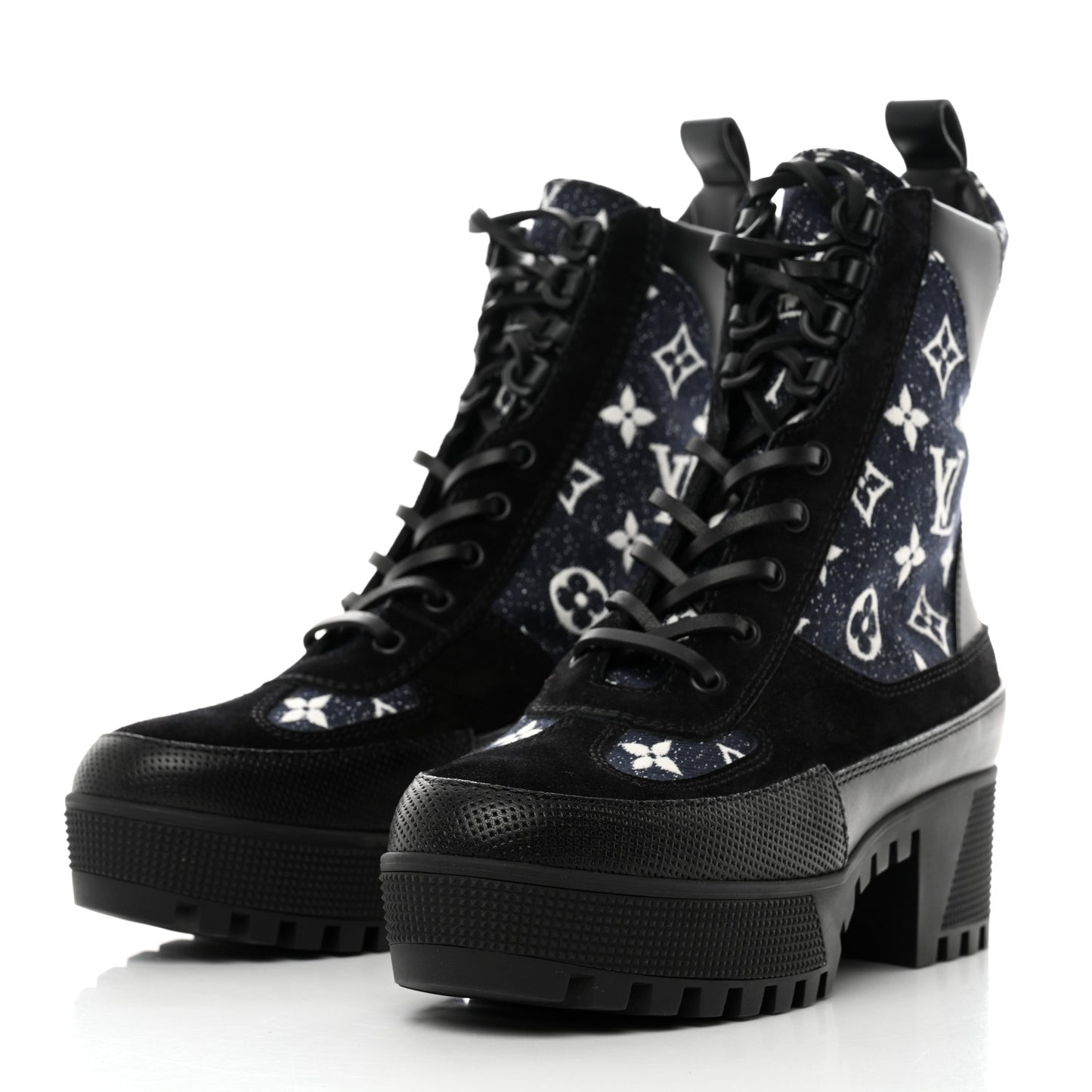 Denim Calfskin Metropolis Flat Ranger Boot 37 Navy Blue