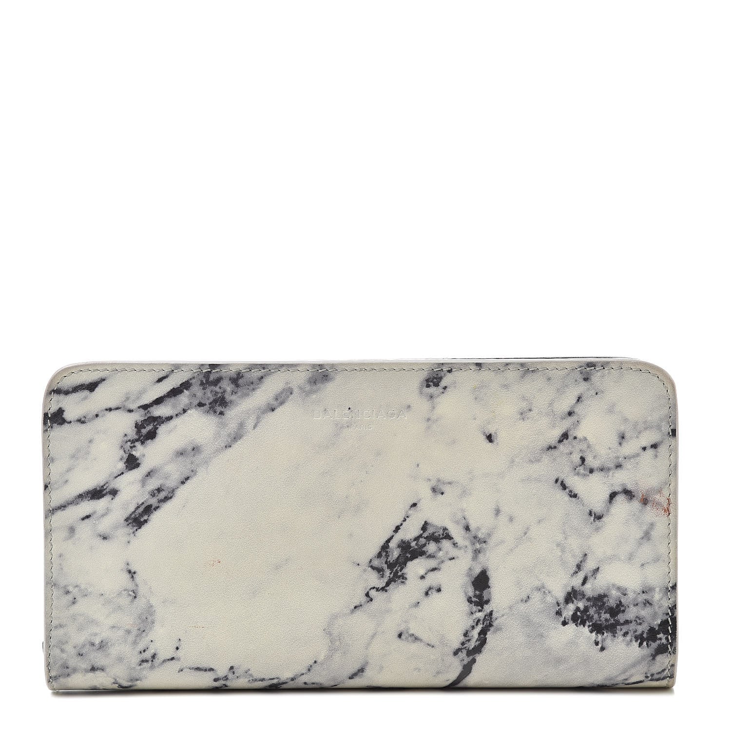 Balenciaga Veau Marbre Zip Around Wallet Blanc Marbre Black 1 of 9