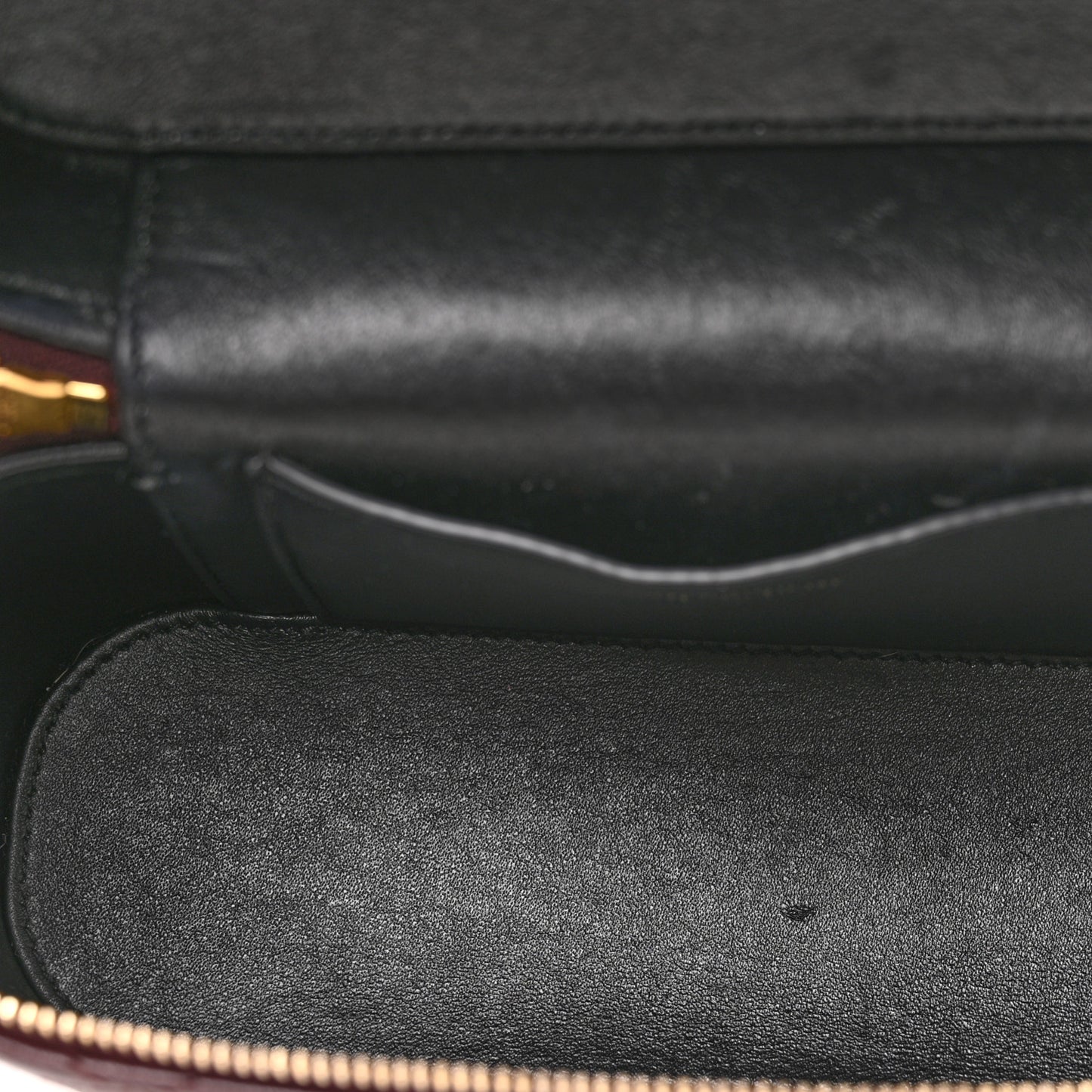 Lambskin Quilted Mini Gaby Vanity Case Rouge Cabernet