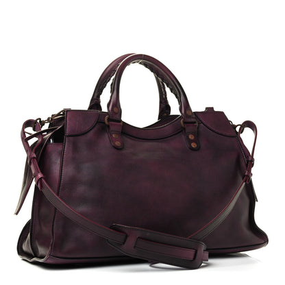 Balenciaga Used Calfskin Rust Hardware Neo Classic City Burgundy 2 of 8