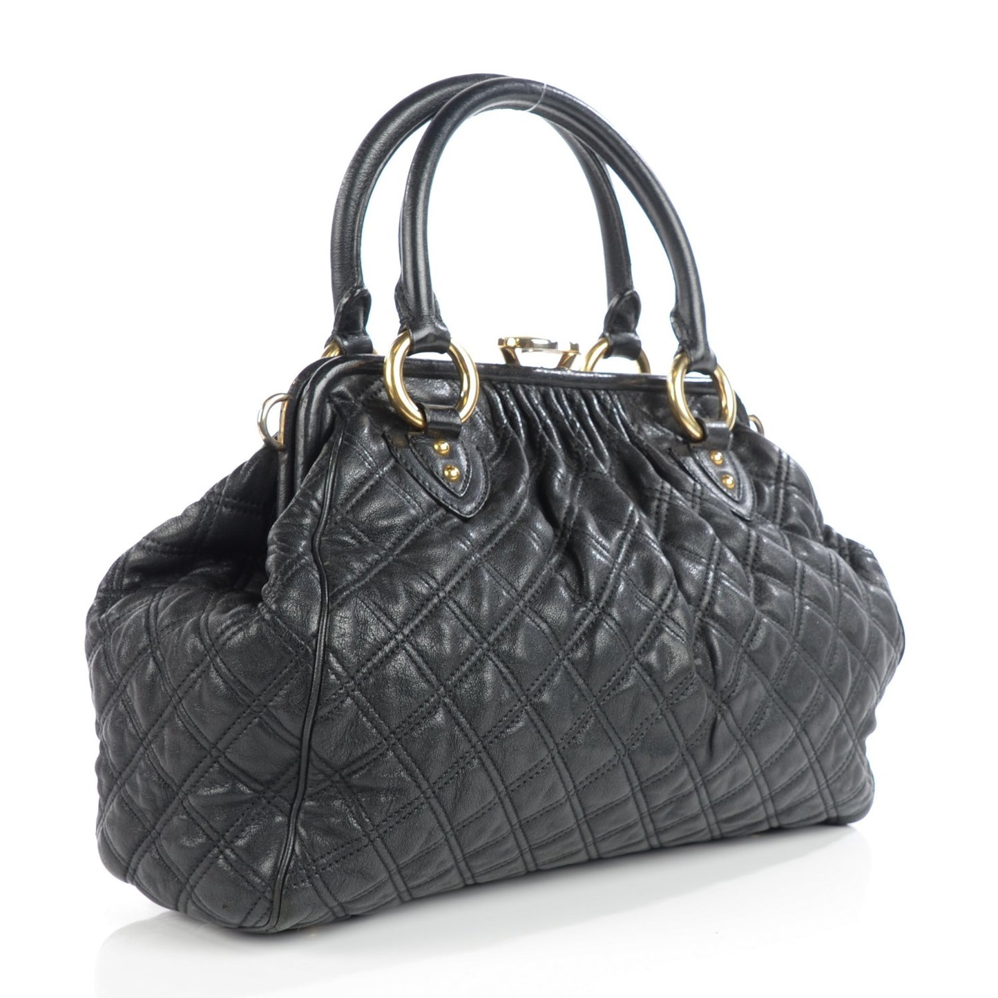 Calfskin Quilted Stam Black