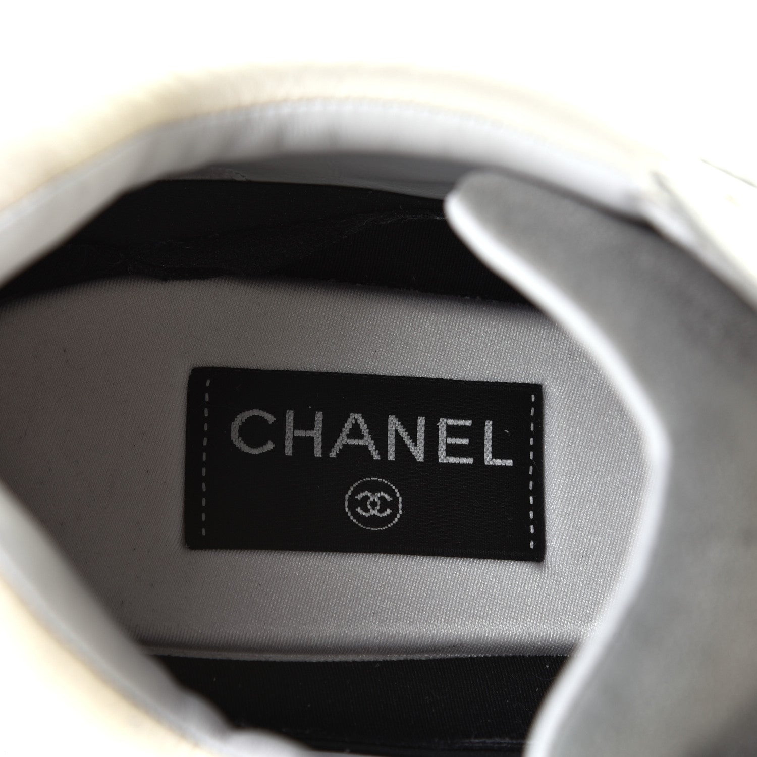 Chanel Suede Calfskin Mens CC Sneakers 45 White Grey Blue 7 of 9