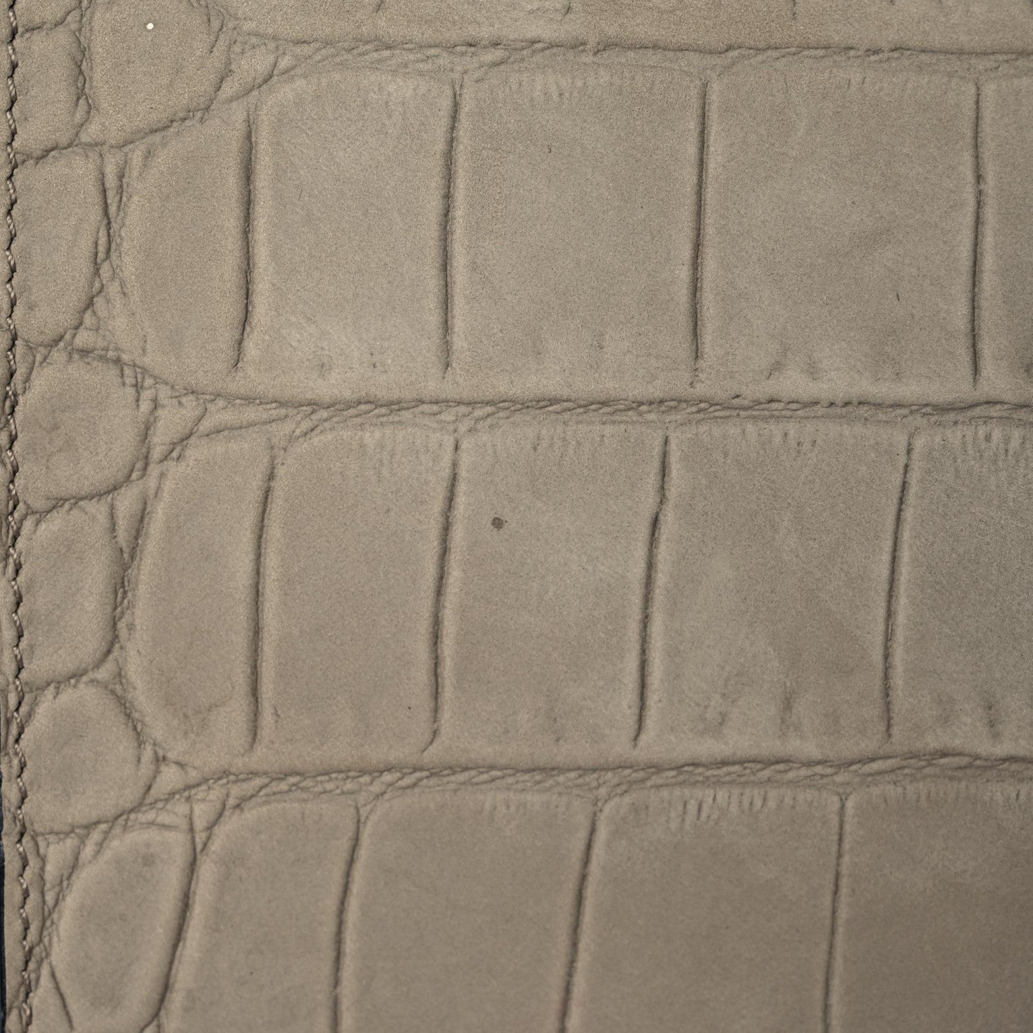 Celine Crocodile Embossed Calfskin Suede Medium Trapeze Taupe 17 of 19