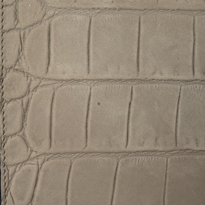 Celine Crocodile Embossed Calfskin Suede Medium Trapeze Taupe 17 of 19