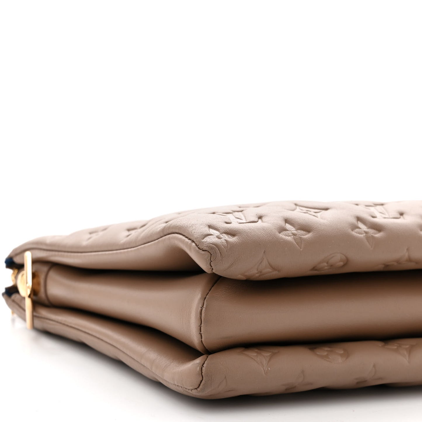 Lambskin Embossed Monogram Coussin MM Taupe
