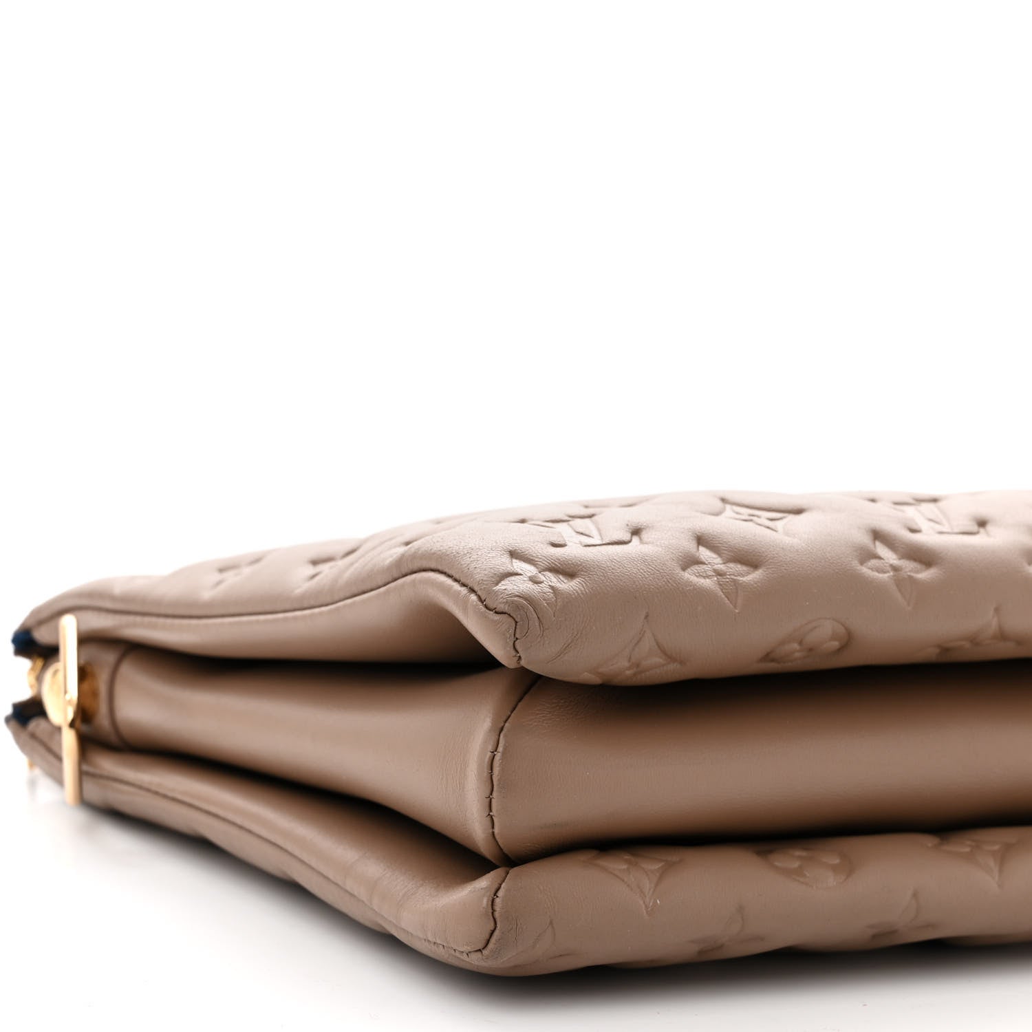 Louis Vuitton Lambskin Embossed Monogram Coussin MM Taupe 8 of 11