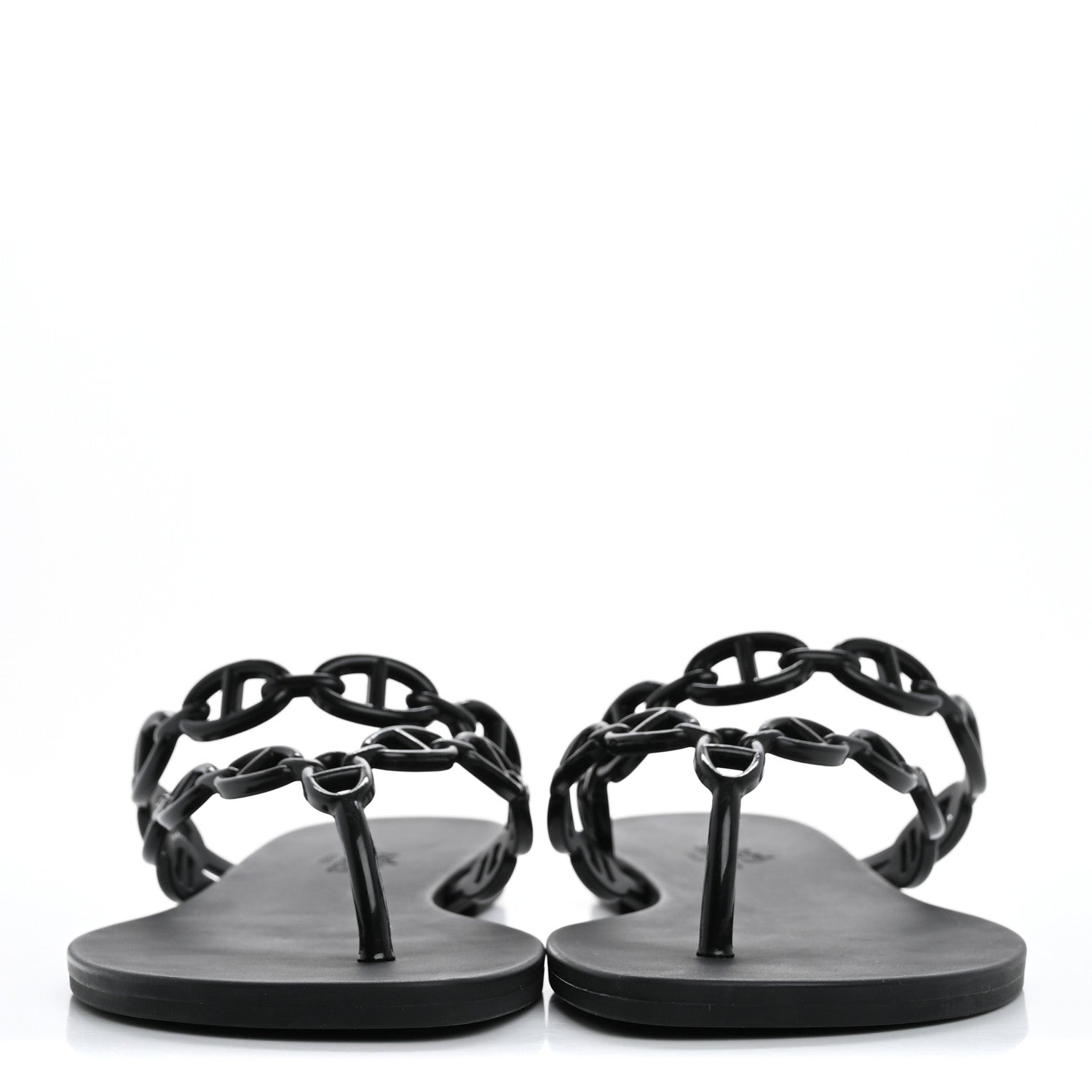 Hermes Rubber Chaine d'Ancre Island Sandals 39 Black 3 of 9