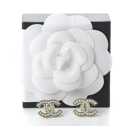 Chanel Pearl CC Earrings Gold 5 of 5