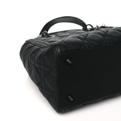 Christian Dior Ultra Matte Calfskin Cannage Medium Lady Dior Black 9 of 11