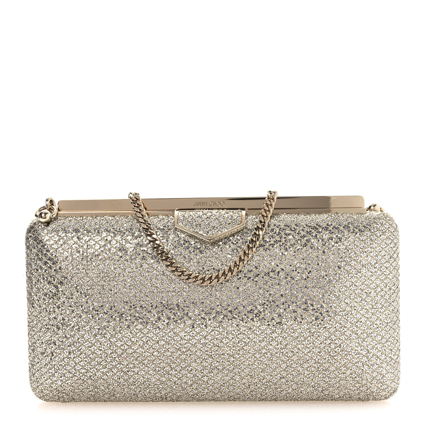 Glitter Ellipse Clutch Champagne