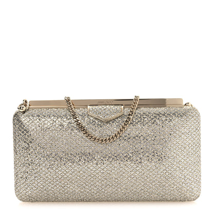 Jimmy Choo Glitter Ellipse Clutch Champagne 1 of 11