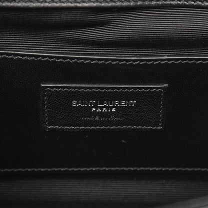 Saint Laurent Calfskin Fringe Small Monogram Satchel Black 7 of 9