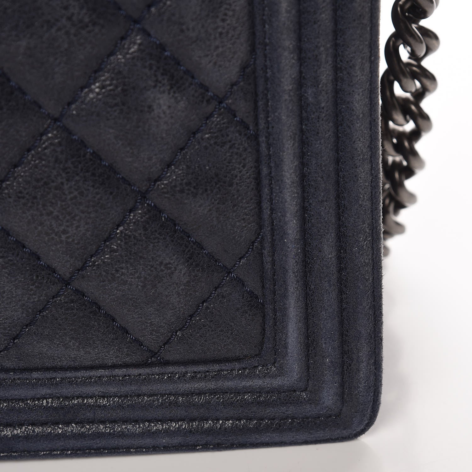 Chanel Goatskin Quilted Medium Gentle Boy Flap Navy Blue 15 of 17