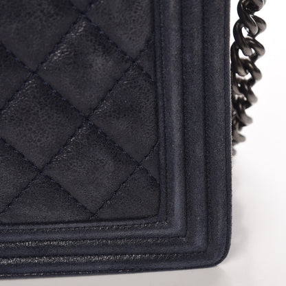 Chanel Goatskin Quilted Medium Gentle Boy Flap Navy Blue 15 of 17