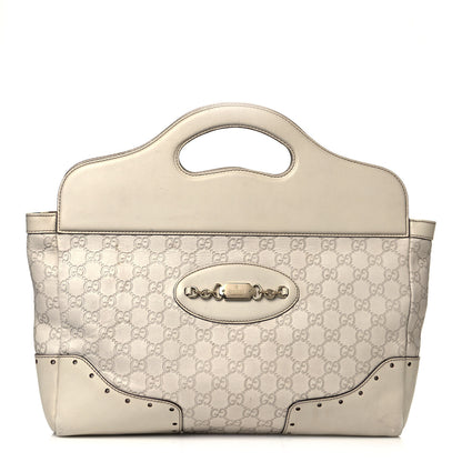 Gucci Guccissima Medium Punch Top Handle Tote White 1 of 16