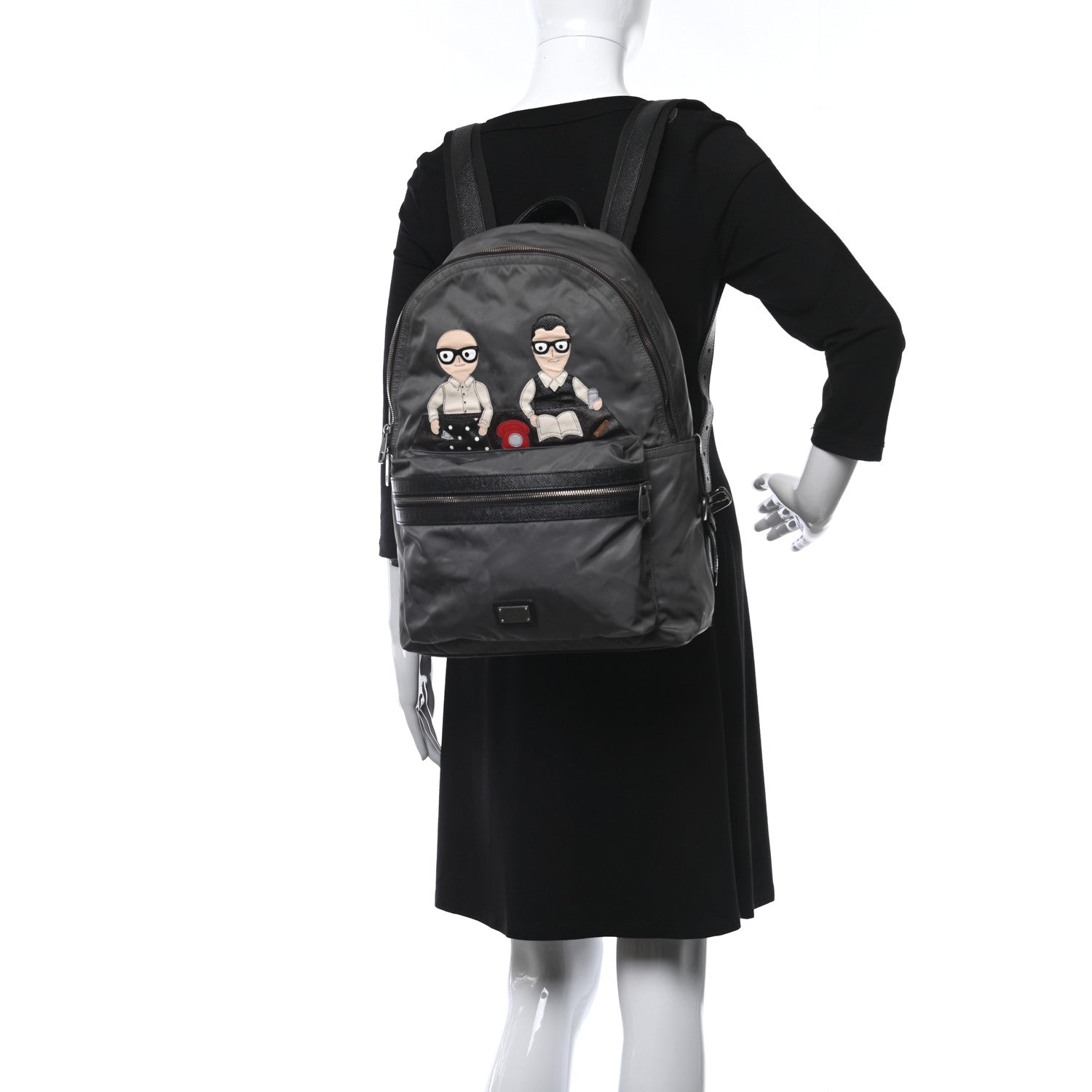 Dolce & Gabbana Nylon Family Patch Backpack Grey 2 of 20