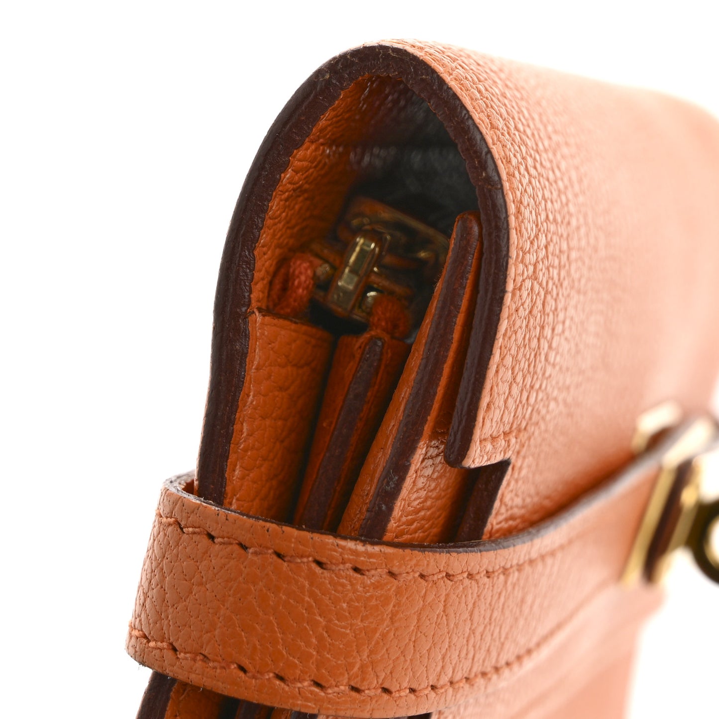 Chevre Mysore Medium Kelly Wallet Orange