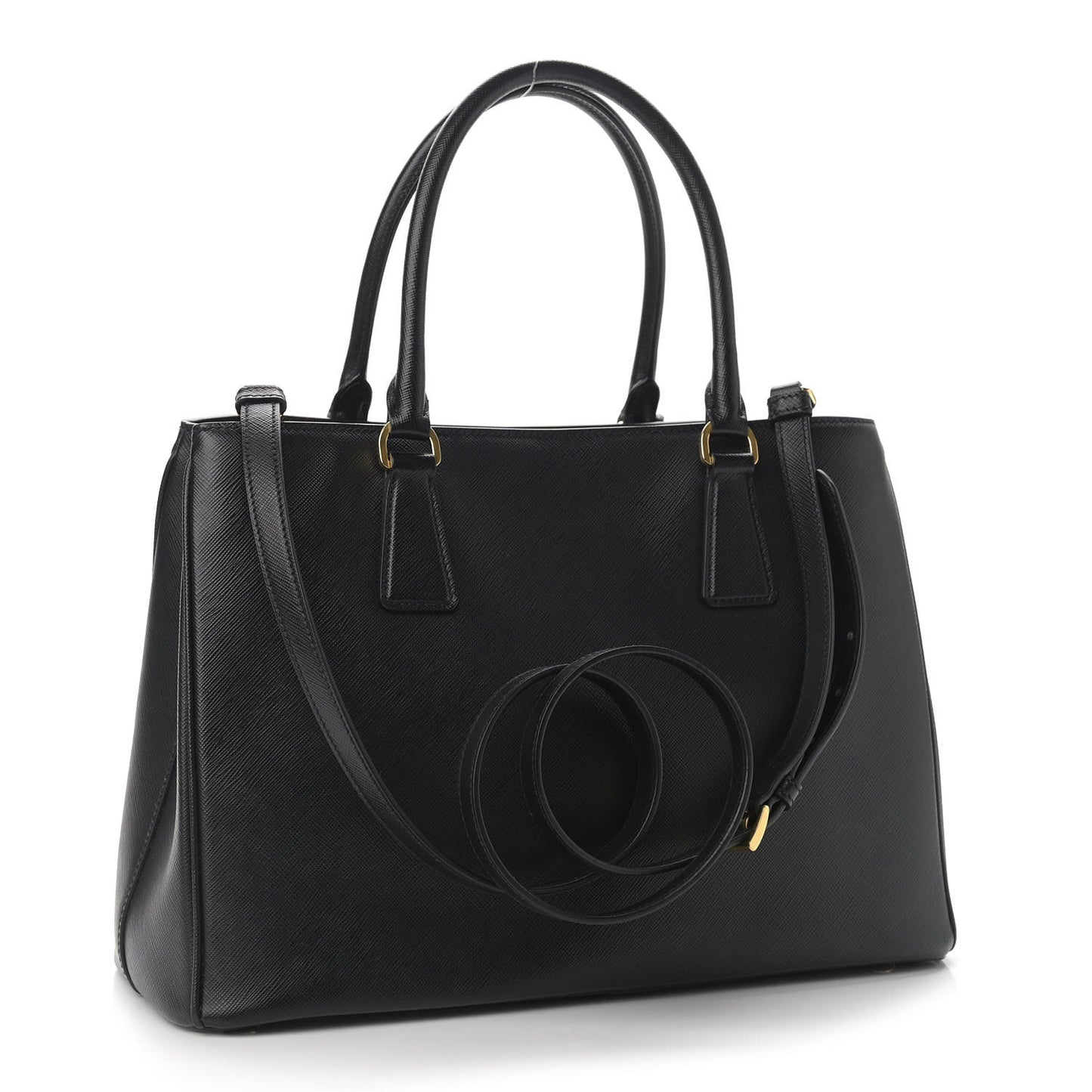 Saffiano Lux Medium Tote Black