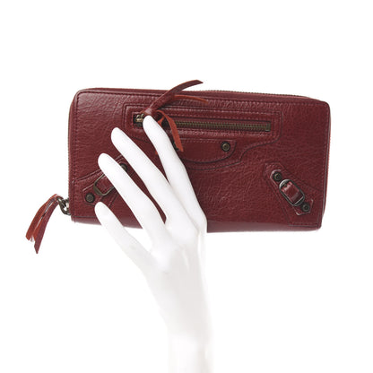 Balenciaga Agneau Classic Hardware Continental Zip Around Wallet Rouge Cerise 2 of 8